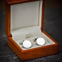 Farrar & Tanner Solid Sterling Silver Large Round Hinged Cufflinks