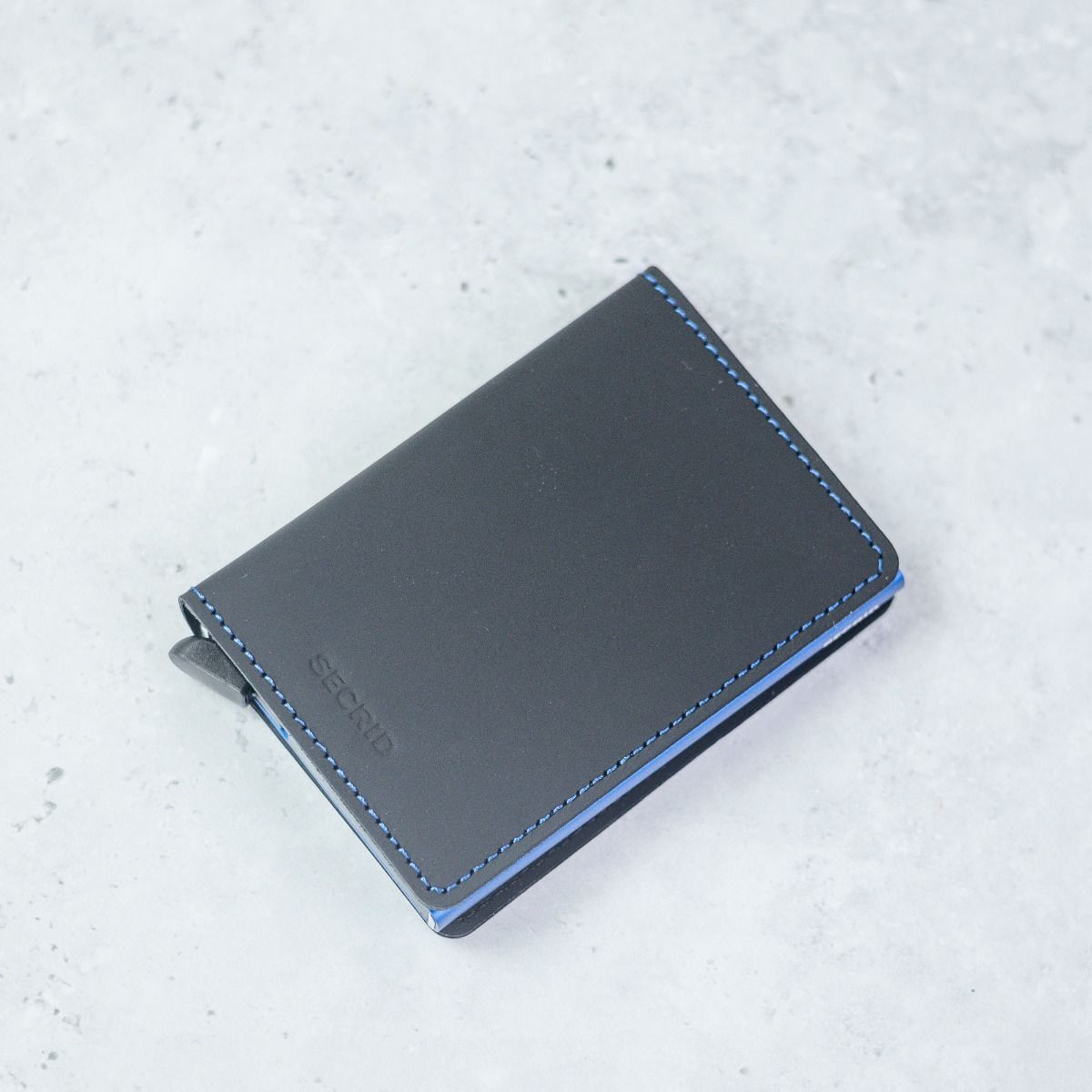 Secrid Matte Slim Wallet - Black & Blue - can be Embossed or Personalised