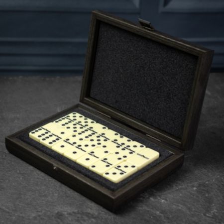 Manopoulos Domino Set in Dark Wood Presentation Box