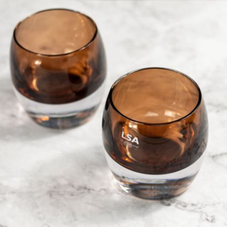 LSA International Whisky Club Connoisseur Set Peat Brown &amp; Walnut/Cork Serving Tray