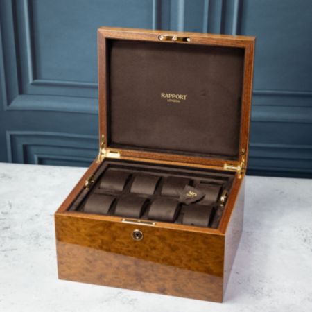 Rapport London Heritage Sixteen Watch Box - Burr Walnut