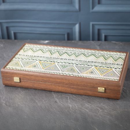 Manopoulos Greek Folk Art Backgammon Set - Tournament